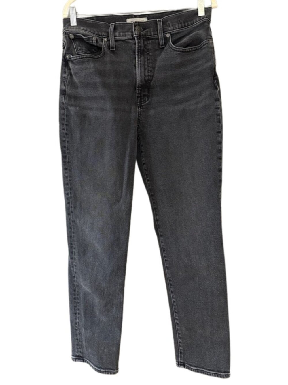 Madewell Perfect Vintage Jeans Black Wash High Rise Straight Leg Denim